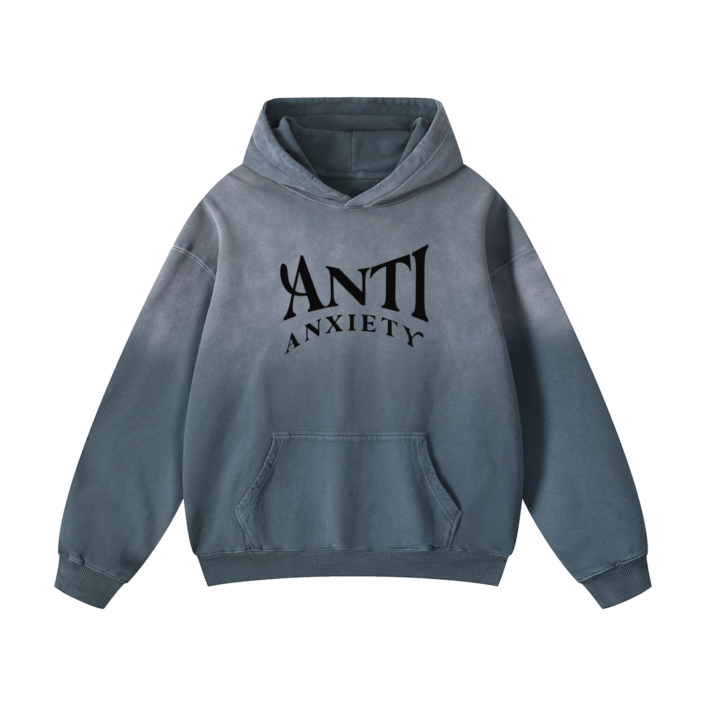 Anti Anxiety Oversized Hoodie - Gray Blue