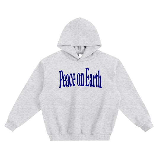 Peace On Earth Hoodie - Blue / Flower Gray